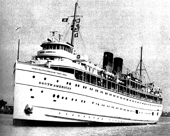 The S.S. South American was known as ‘Queen of the Inland Seas’
