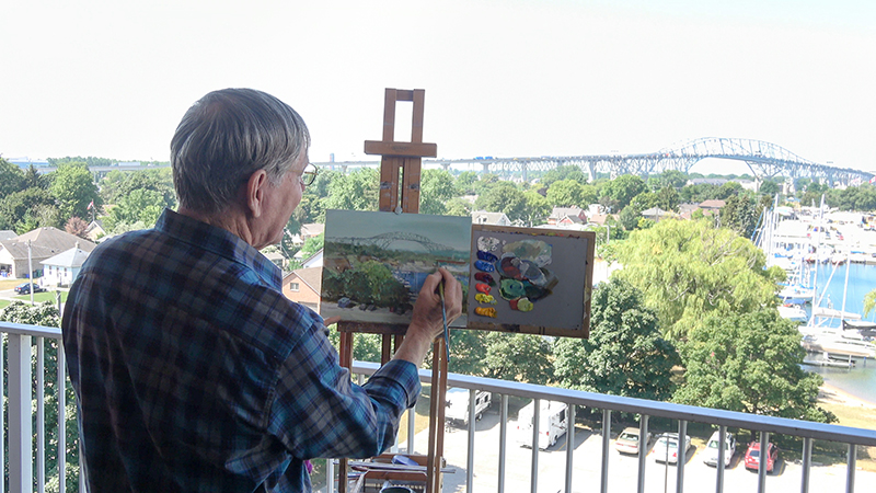 Point Edward room with a view captivates travelling TV artist
