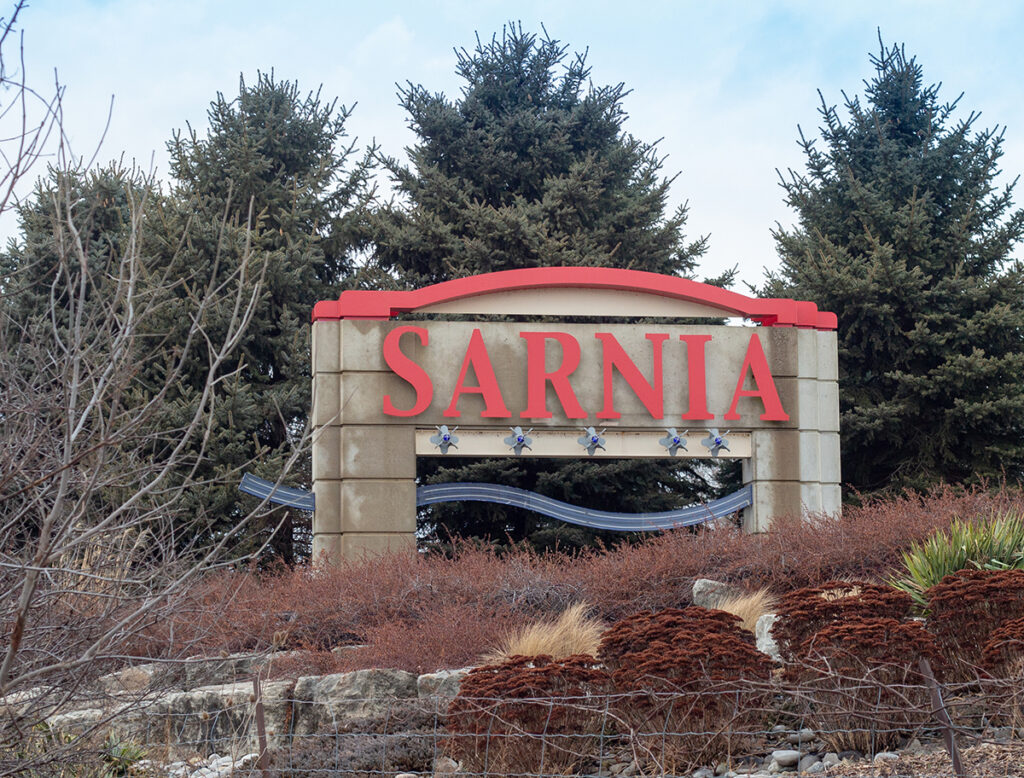 About that “Sarnia” sign greeting drivers on Hwy 402