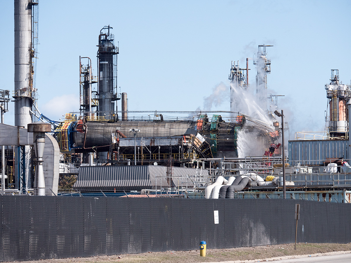 Tower collapse at Imperial Oil