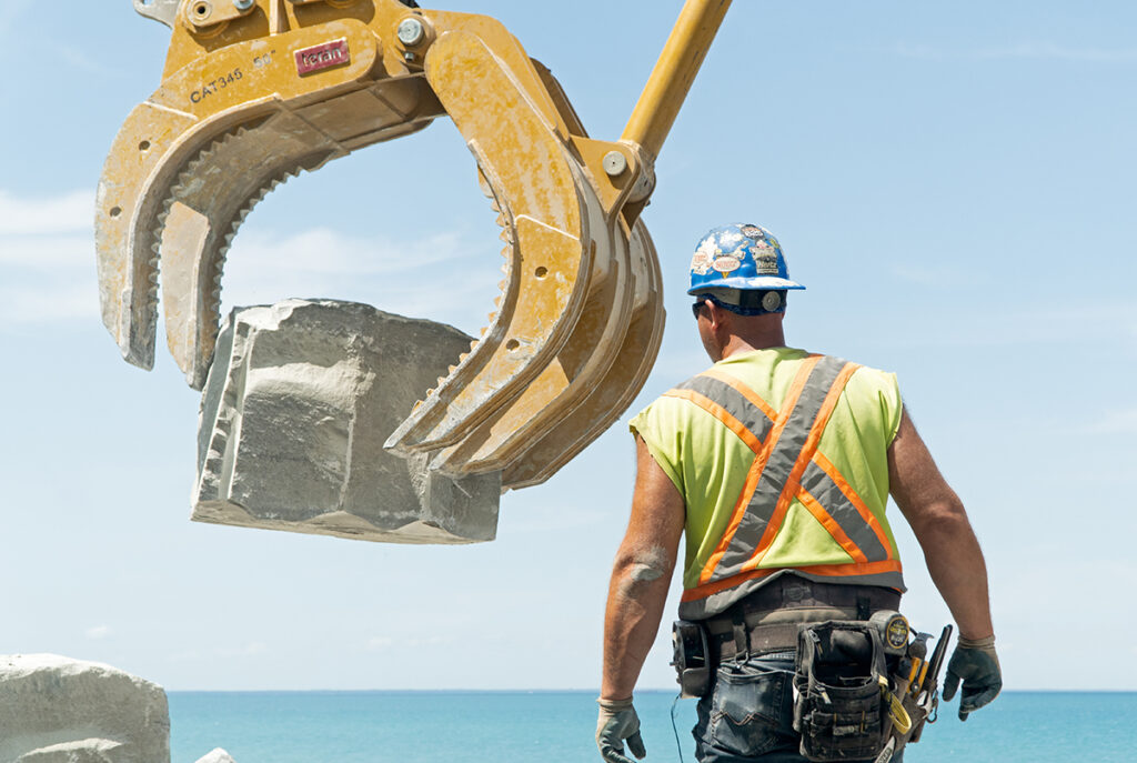 Shoreline repair work in Bright’s Grove