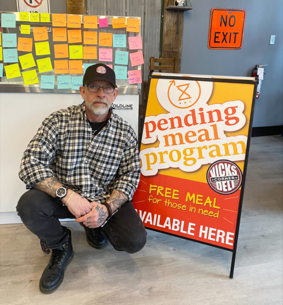 Community donations provide free meals in hard times