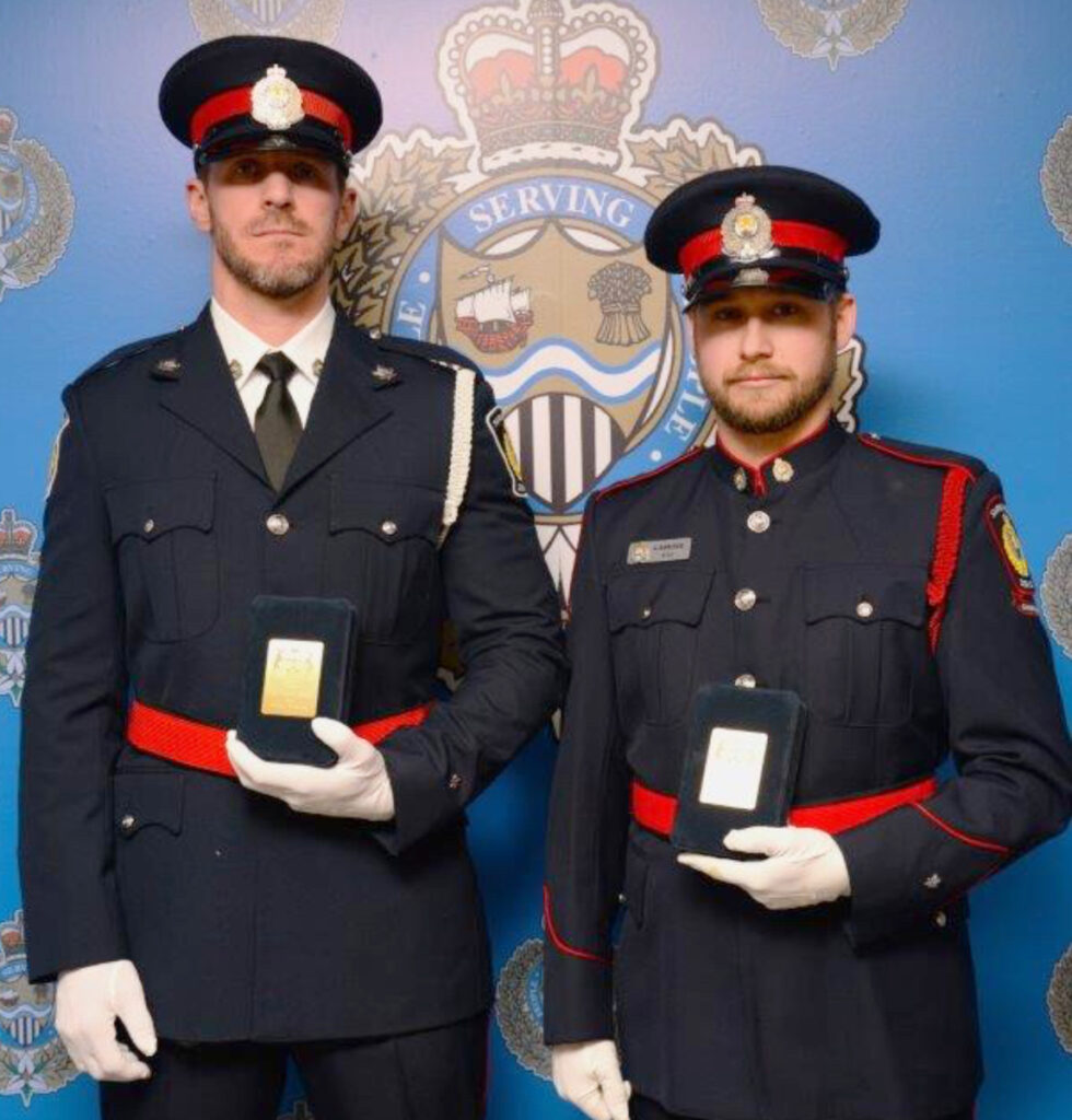 Two Sarnia police officers receive medals for bravery