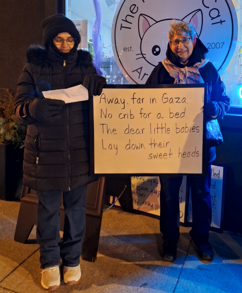 Carolers share message of peace for Gaza during First Friday in Sarnia