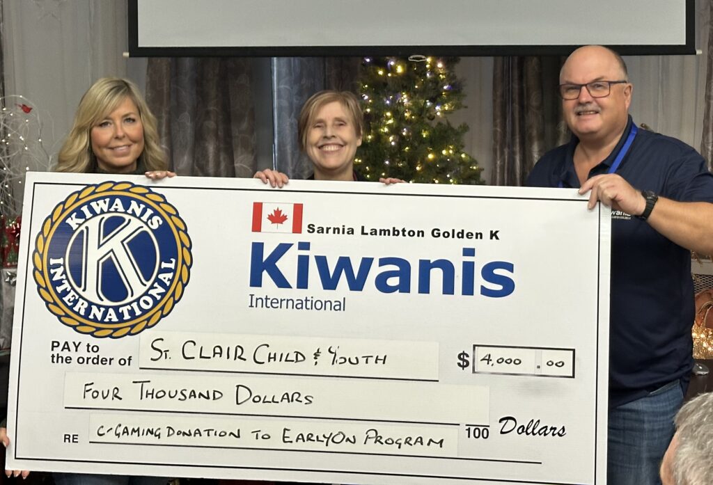 Kiwanis Club donates $4,000 to support St. Clair Child & Youth’s EarlyON program