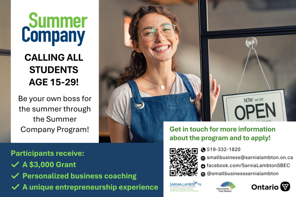 Summer Company program opens for Sarnia-Lambton student entrepreneurs