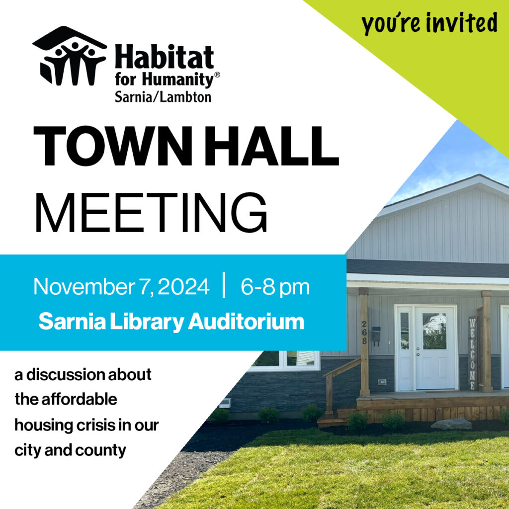 Habitat for Humanity Sarnia/Lambton to Address Affordable Housing Crisis in Upcoming Town Hall