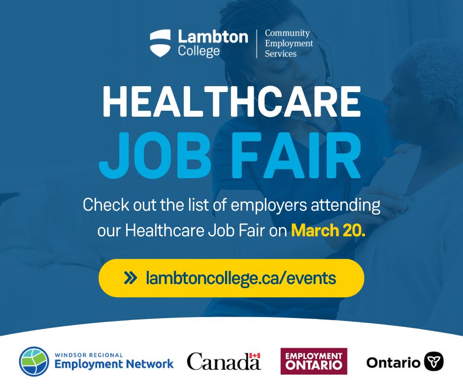 Healthcare job fair set for March 20 at Lambton College