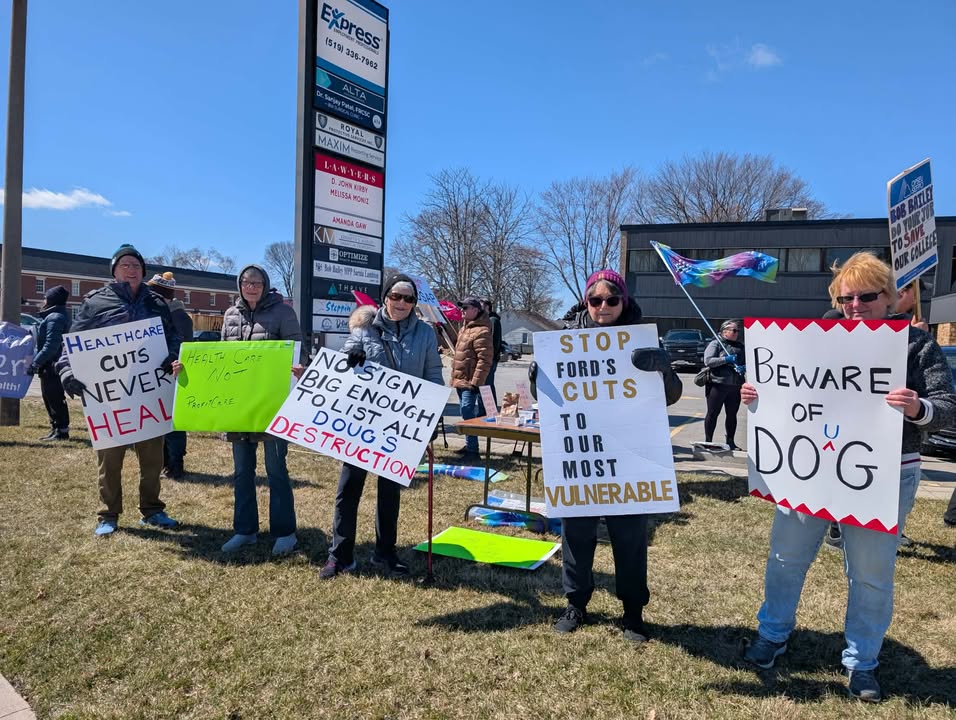 Sarnia joins province-wide protests targeting Ford government