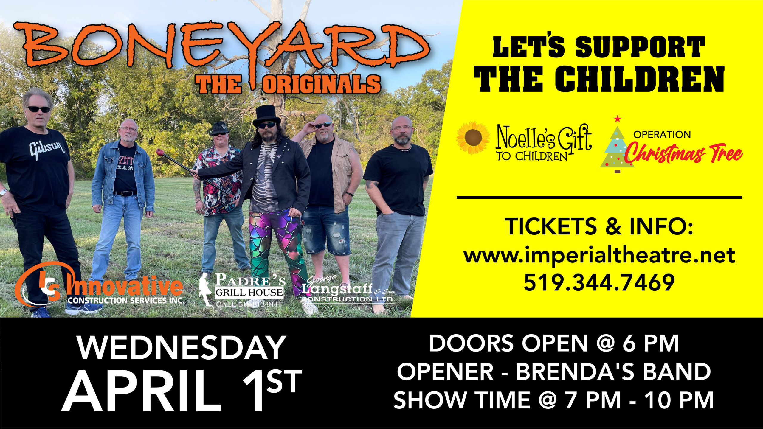 Boneyard Band brings local rock and original sounds to Imperial Theatre for children’s charities