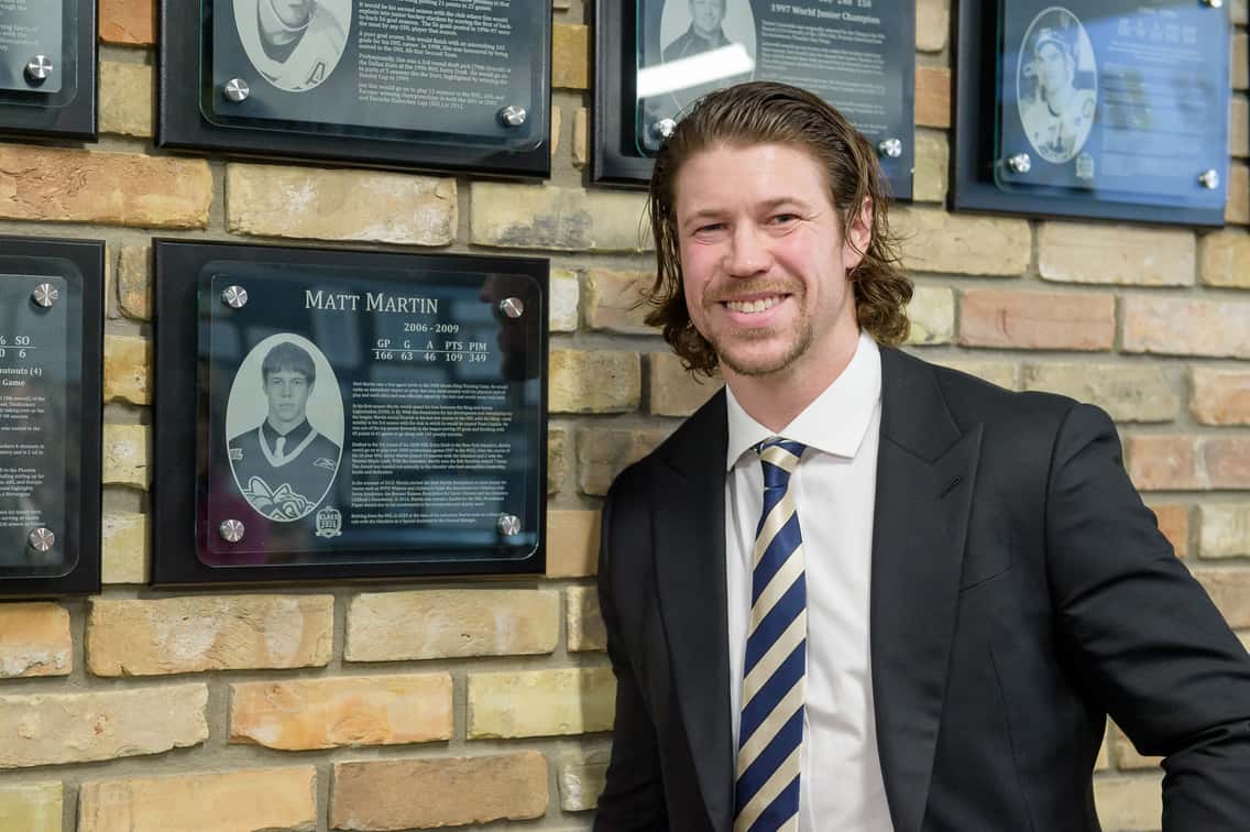 Matt Martin inducted into Sarnia Sting Hall of Fame