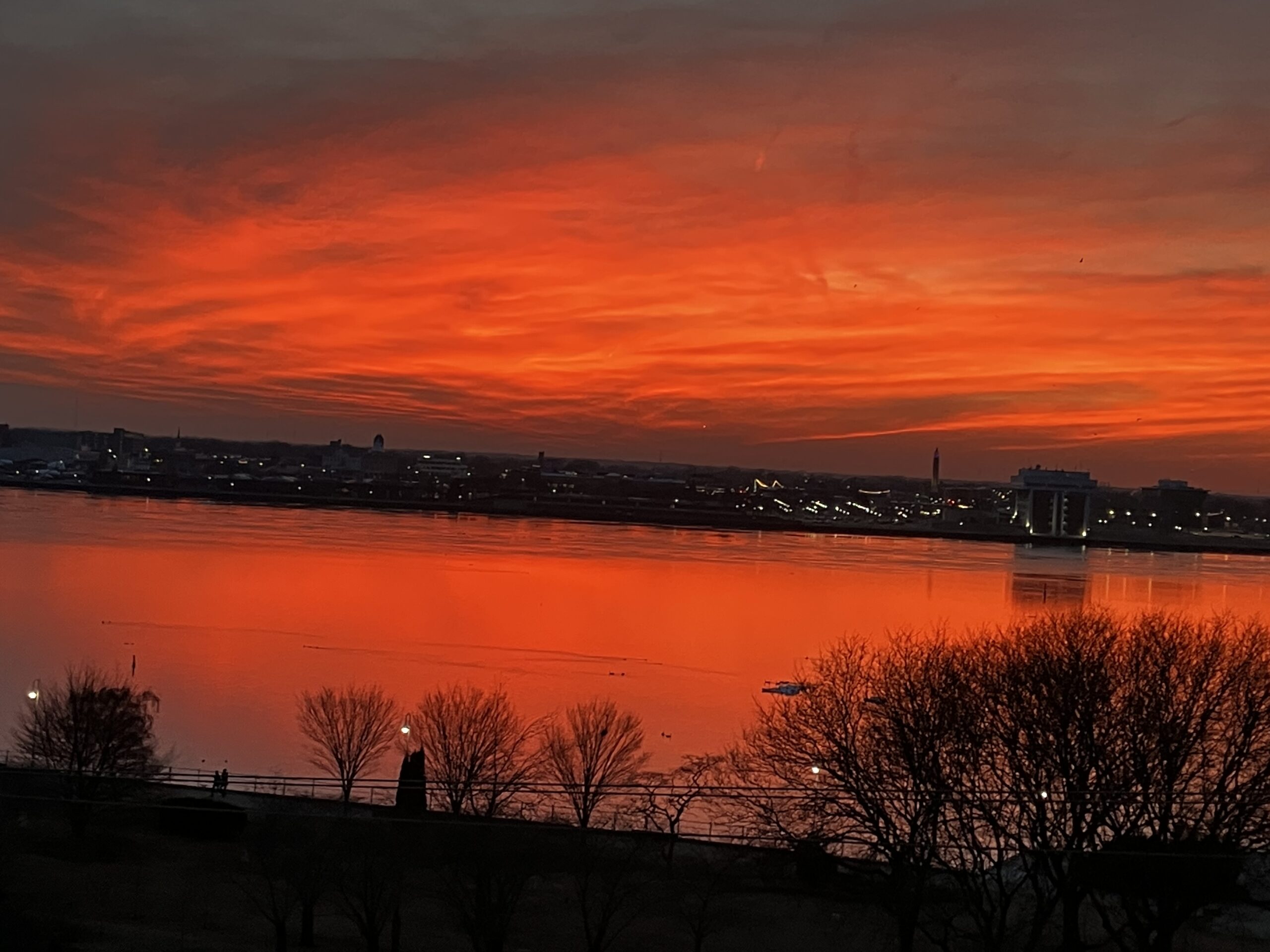 Red skies and waters