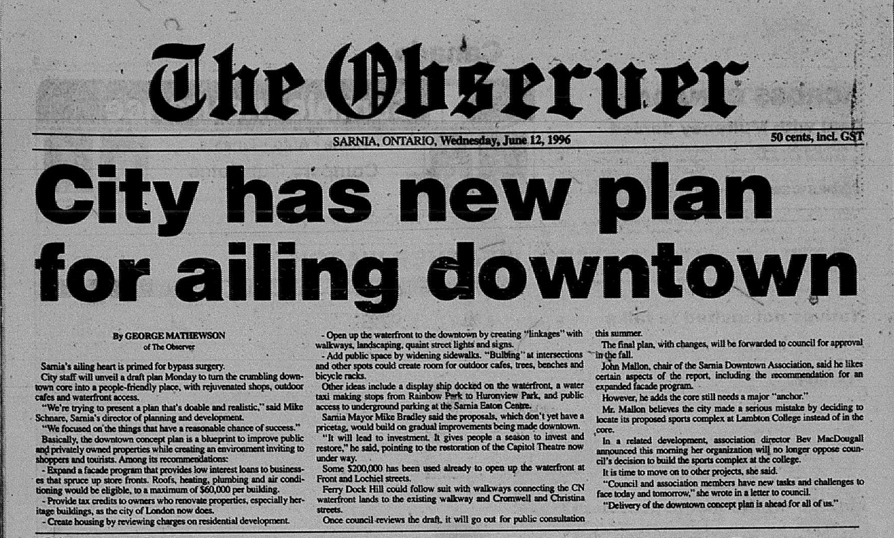 Ailing then, ailing now: Sarnia’s 30-year downtown struggle