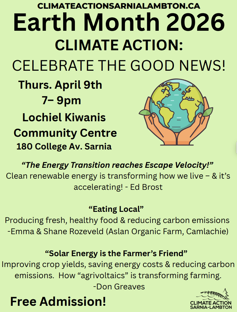 Climate Action Sarnia-Lambton announces free Earth Month events