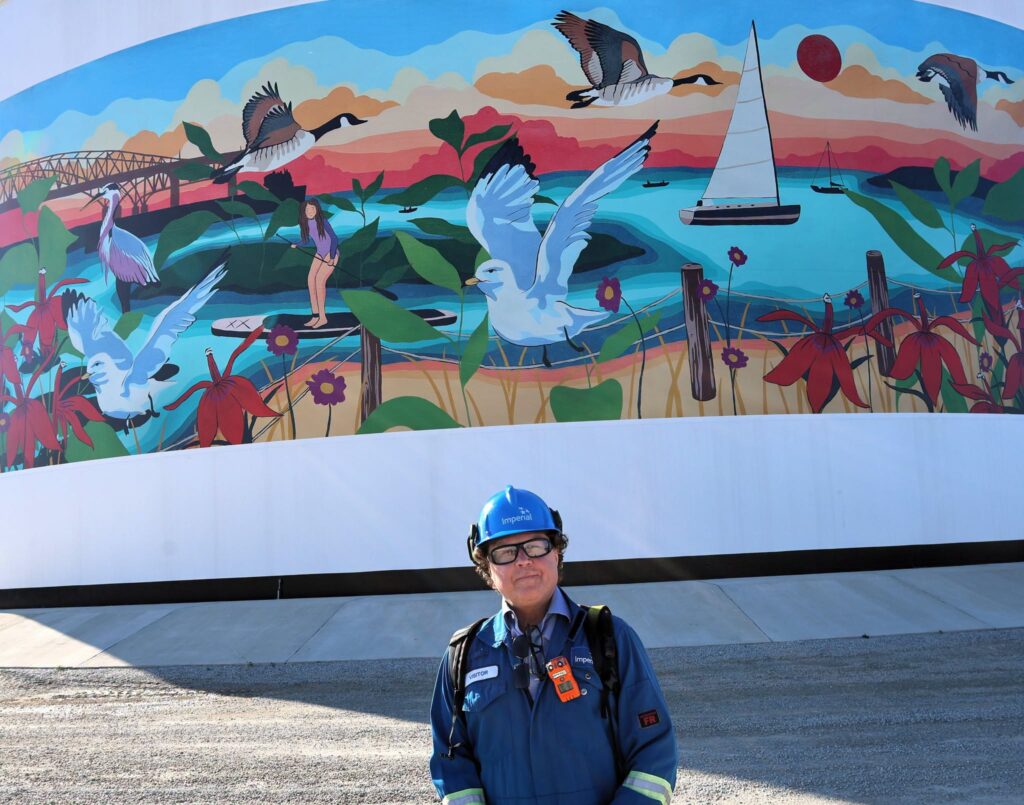 Kennady Osborne’s waterfront painting becomes a 95-foot mural on Imperial tank