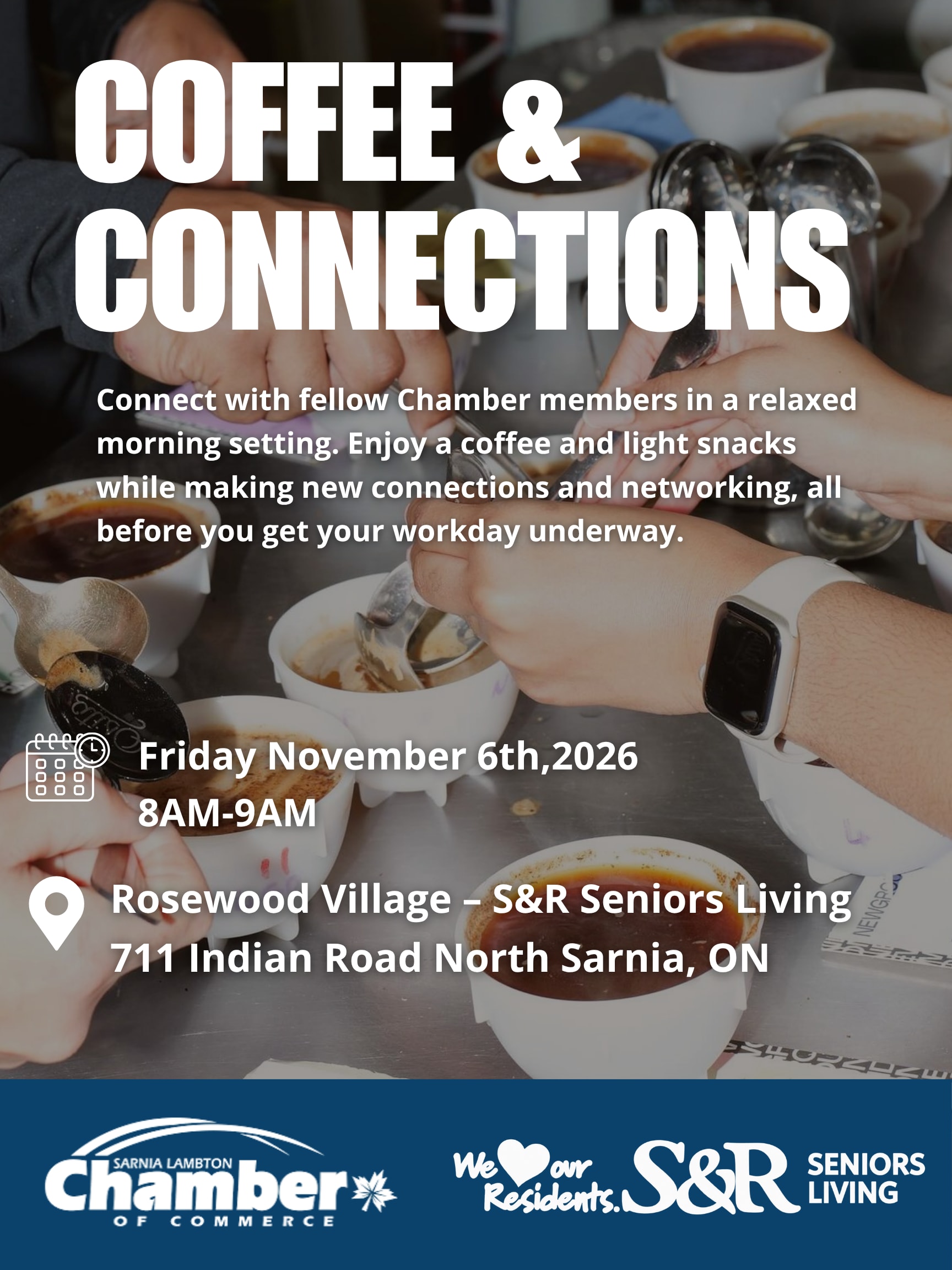 Coffee and Connections at Rosewood Village event poster