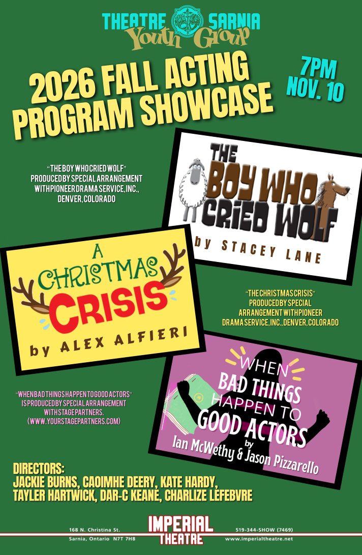 Poster for the Theatre Sarnia Youth Group Fall Acting Program Showcase