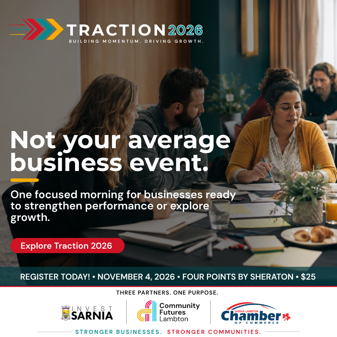 Traction 2026 business event, November 4, 2026 at Four Points by Sheraton. Organizer-supplied promotional artwork.