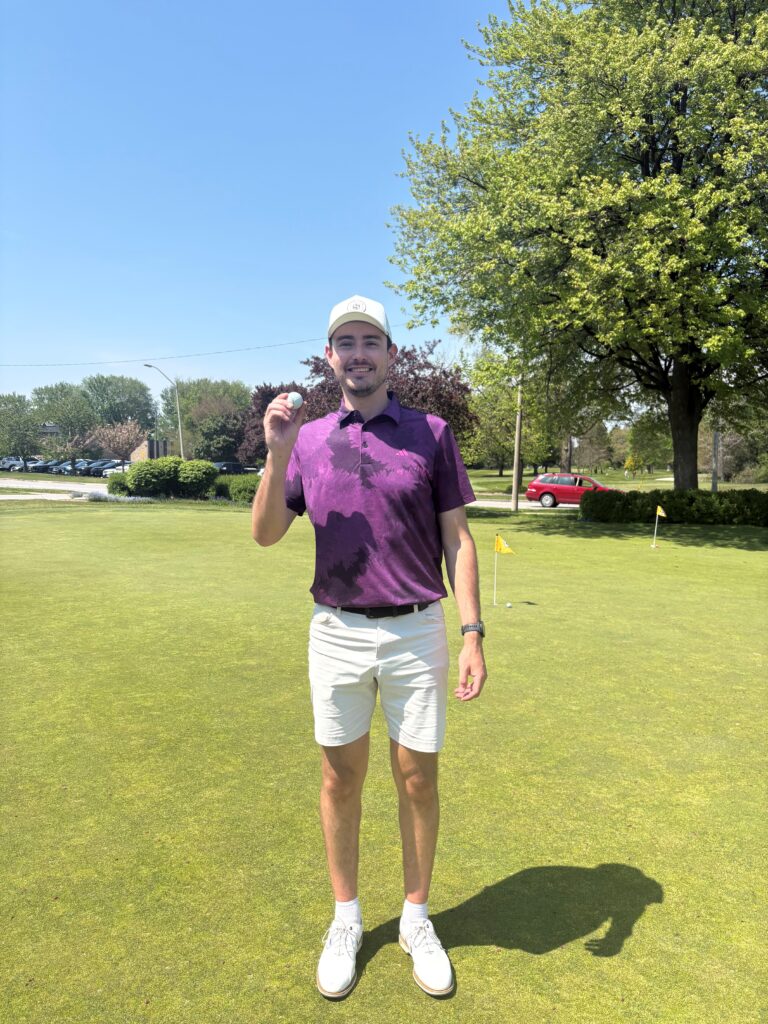 Chris Pamenter sinks his first hole in one at local course