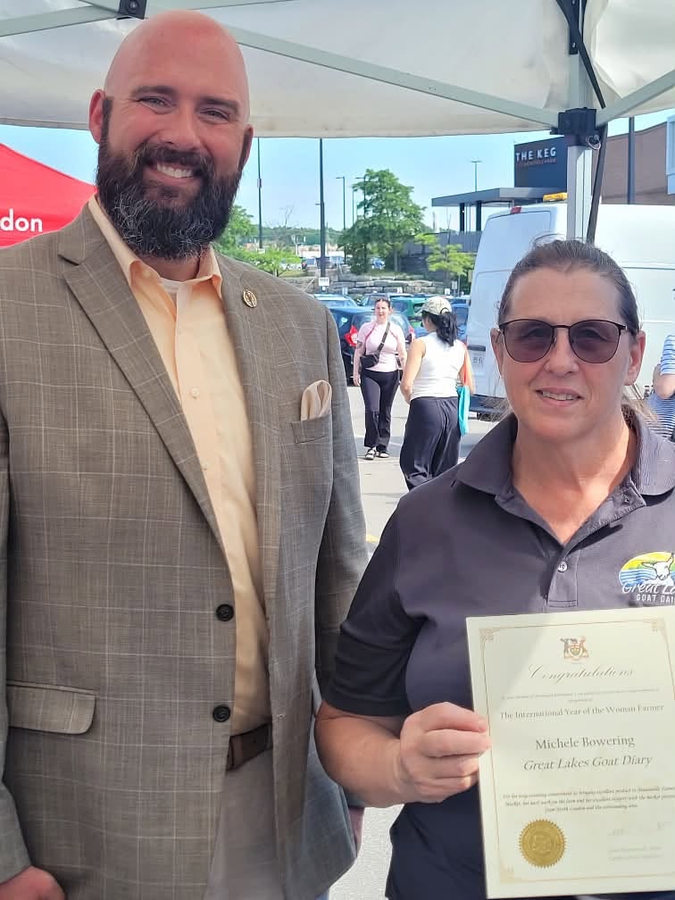 Michele Bowering honoured for goat dairy leadership during international year of the woman farmer