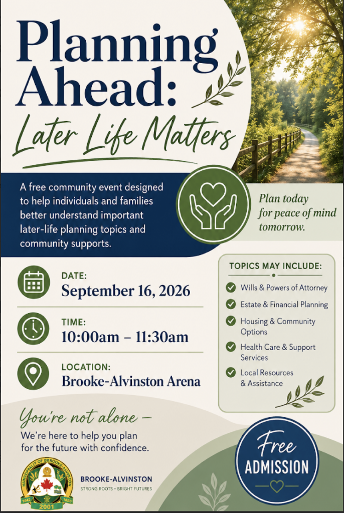 Sarnia Community Foundation, Brooke-Alvinston to host later-life planning event