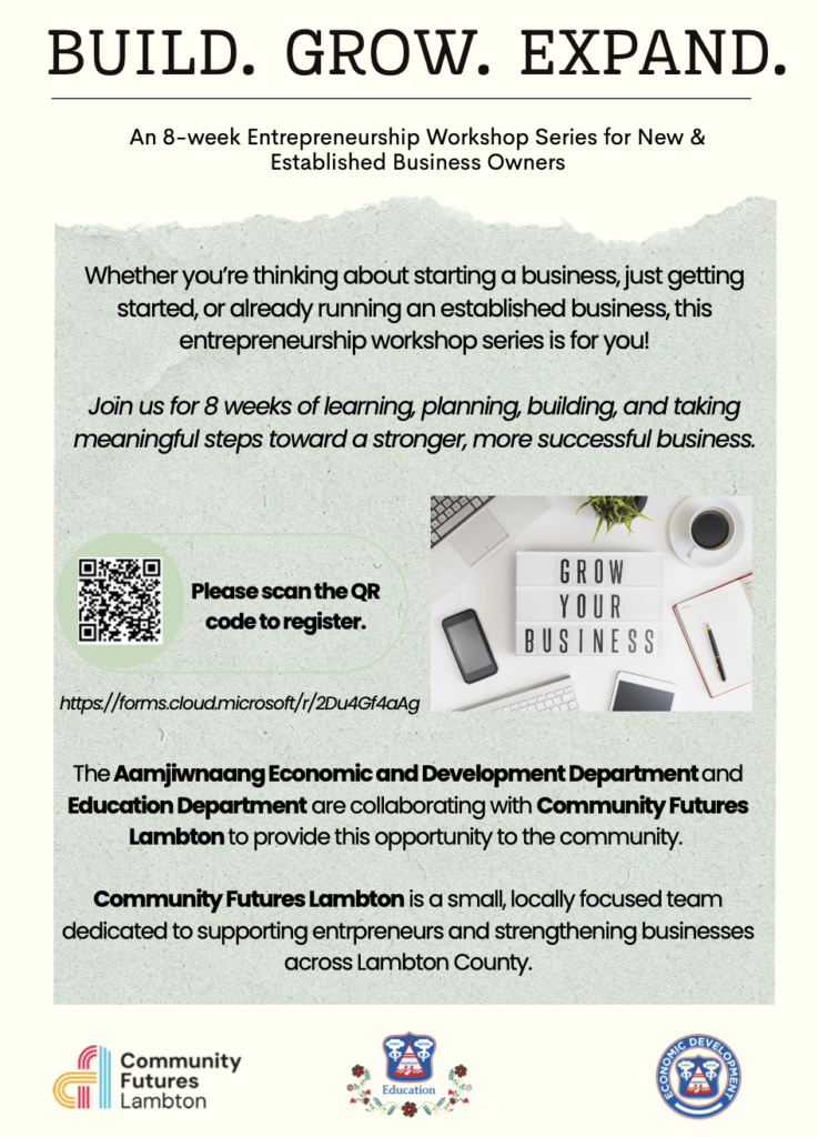 Aamjiwnaang and Community Futures Lambton launch entrepreneurship workshop series